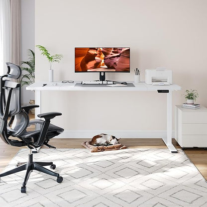 Dual Motor Standing Desk, Large Stand Up Desks, 79x31 Inches Electric Sit Stand Desk, 4 Memory Preset Adjustable Height Home Office Desks(White)