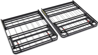 Amazon Basics Bed Frame with Storage, Foldable Metal Platform, Sturdy Steel, No Box Spring Needed, 14-inch High, Tool-Free Setup, Queen Size, Black