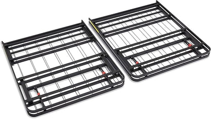 Amazon Basics Bed Frame with Storage, Foldable Metal Platform, Sturdy Steel, No Box Spring Needed, 14 inches High, Tool-Free Setup, King Size, Black