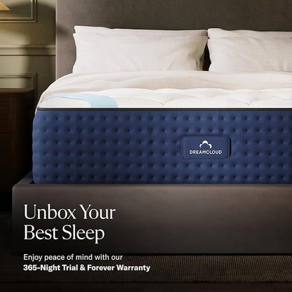 DreamCloud Premier 13" Cal King Mattress - Luxury Hybrid Memory Foam - 365 Night Trial - Premium Pressure-Relieving Layers - Forever Warranty - Mattress in a Box - CertiPUR-US Certified