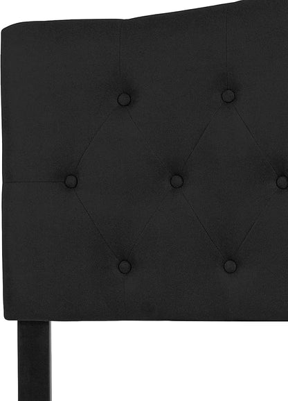 BizChair Tufted Upholstered Full Size Headboard in Black Fabric