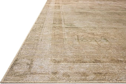 Loloi Amber Lewis Cambria Collection CBR-04 Natural/Jade 6'-0" x 9'-0" Area Rug Jute, Neutral, Vintage Style, Antique Tone, Living, Bedroom, Dining, Carpet