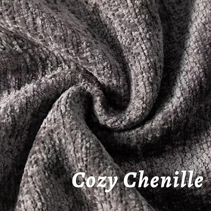 Grey Decorative Throw Pillow Covers 20x20 Inch Set of 2 Cozy Soild Chenille Cushion Cases Soft Textured Square Couch Pillows Cover Boho Accent Farmhouse Pillowcases for Sofa Bed