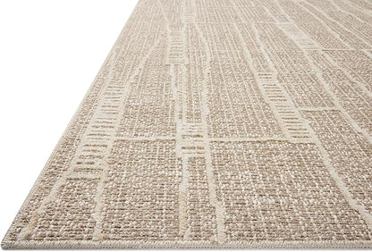 Loloi Amber Lewis Bexley Collection BEX-05 Mushroom/Natural 7'-10" x 10' Area Rug Neutral, Textured, Living, Bedroom, Dining, Carpet