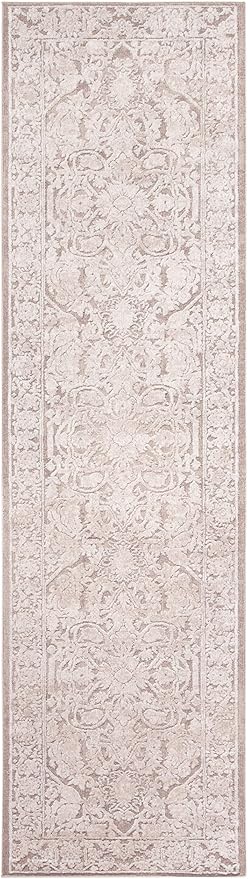 SAFAVIEH Reflection Collection Runner Rug - 2'3" x 12', Beige & Cream, Non-Shedding & Easy Cleaning, Ideal for Living Room, Bedroom (RFT665A)