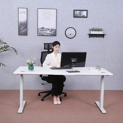 ApexDesk Elite Pro Series 60" x 27" Electric Height Adjustable Stand up Desk, Sit Stand Home Office Desk, Computer Desk - Curved White