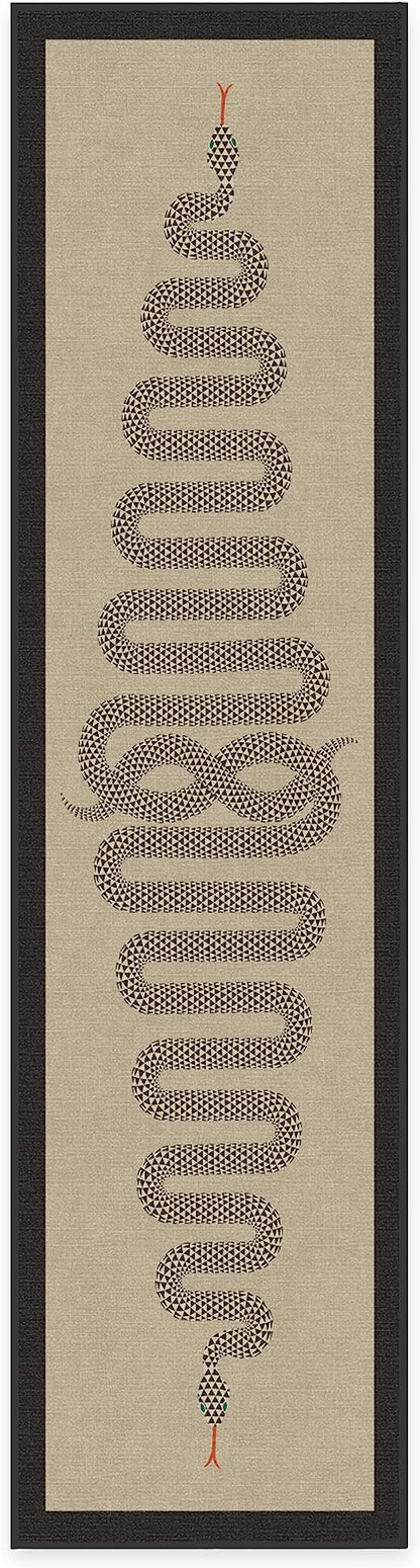 RUGGABLE x Jonathan Adler Machine Washable Modern Runner Rug – Venom Neutral 2.5x10, Stain-Resistant, Non-Slip – Washable Rug for Hallway, Entryway, Living Room & Kitchen–with Cushioned Pad
