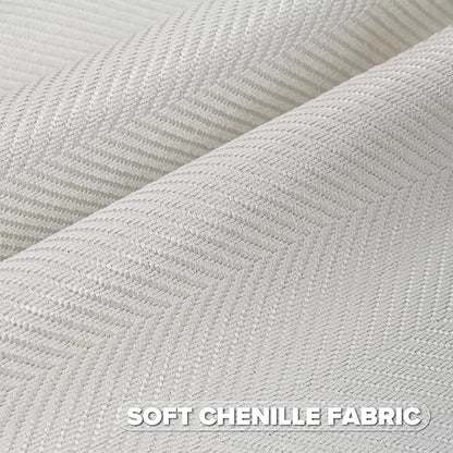 FUTEI Cream White Chenille Throw Pillow Covers 20x20 Inch Set of 2,Soft Wide Chevron Textured Cushion Case,Farmhouse Home Decor for Couch Bed Living Room
