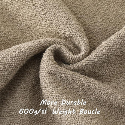 FUTEI Pack of 2 Oatmeal Decorative Throw Pillow Covers 18x18 Inch Soft Cozy Solid Boucle Textured Cushion Case,Modern Home Decor for Couch Bed Living Room