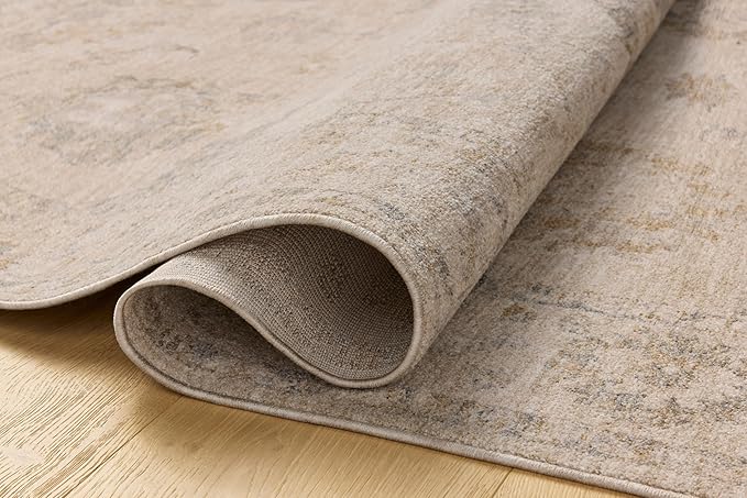 Loloi Chris Loves Julia Louisa Collection LOI-02 Oatmeal/Slate 2'-3" x 3'-10", .38" Pile Height, Accent Rug