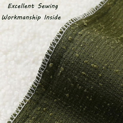 FUTEI Pack of 2 Moss Green Decorative Throw Pillow Covers 18x18 Inch Soft Cozy Solid Boucle Textured Cushion Case,Modern Home Decor for Couch Bed Living Room