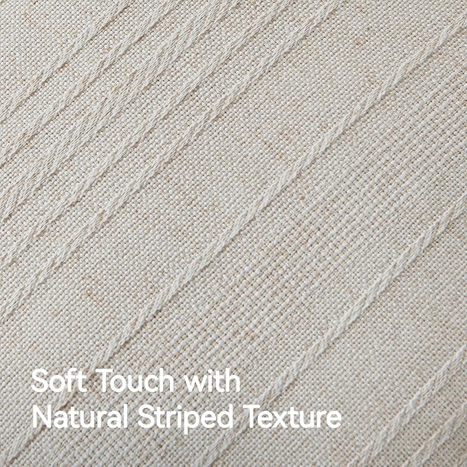 a moment Linen Pillow Covers Set of 2,Boho Farmhouse Throw Pillowcases Neutral Textured Decorative Covers for Couch Sofa, Soft Linen Blend Accent Case Cushion Christmas Home Decor 22"x22"Ivory