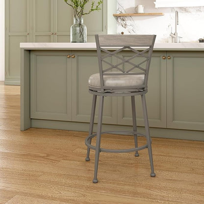 Hillsdale Hutchinson Swivel Counter Height Stool, Pewter