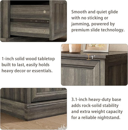 Farmhouse 6 Drawer Dresser for Bedroom, 55 Inch Wide Modern Grey Dresser TV Stand with Large Drawers & Bar Handles, Rustic Wood Chest of Drawers for Bedroom, Living Room