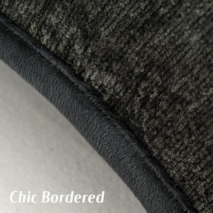 FUTEI Black Chenille Throw Pillow Covers 12x20 Inch Set of 2,Soft Cozy Bound Edge Design Lumbar Pillow Cases,Home Decor for Couch Bed Living Room