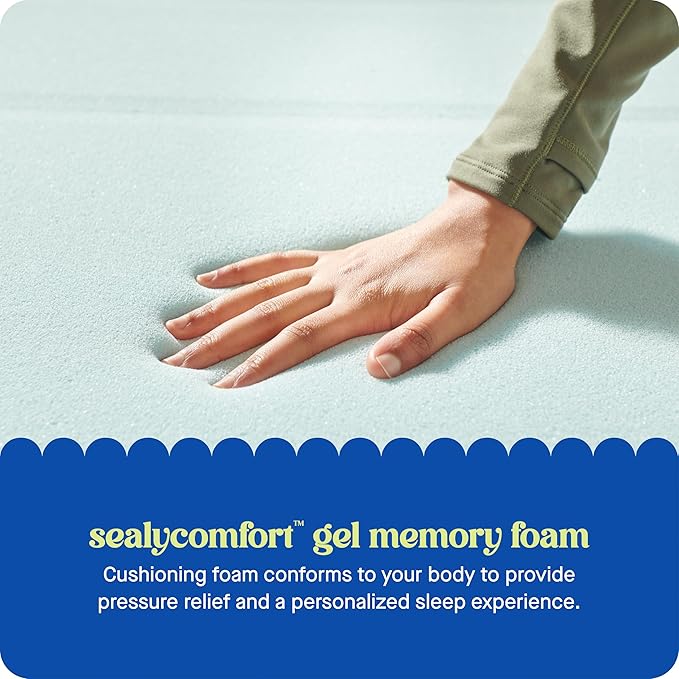 Sealy Dreamlife 1.5” Gel Memory Foam King Mattress Topper with SealyComfort Gel Foam, 1 Year Limited Warranty, Made in The USA