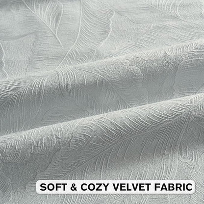FUTEI Light Blue Velvet Throw Pillow Covers 20x20 Inch Set of 2,Soft Embossed Leaf-Relief Textured Cushion Cases,Natural Home Decor for Couch Living Room