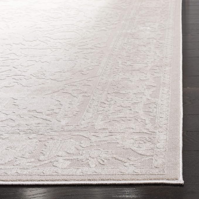 SAFAVIEH Reflection Collection Area Rug - 6'7" Square, Cream & Ivory, Non-Shedding & Easy Cleaning, Ideal for Living Room, Bedroom (RFT665D)