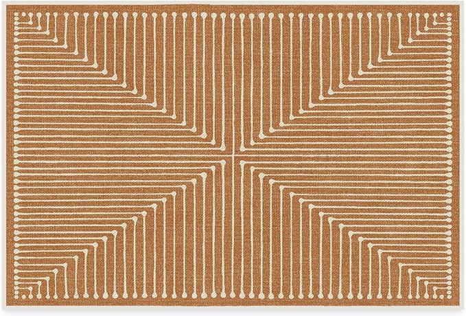 RUGGABLE x Jonathan Adler Machine Washable Modern Area Rug – Inkdrop Copper 2x3, Stain-Resistant, Non-Slip – Small Rugs for Living Room, Bedroom, Hallway, Entryway & Bathroom–with Standard Pad