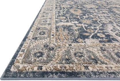 Loloi Teagan Collection TEA-03 Denim/Pebble 2'-8" x 10'-6" Runner Rug, Large, Soft Neutral Rug, High-Traffic for Living Room, Bedroom, Home Office, Dining Area