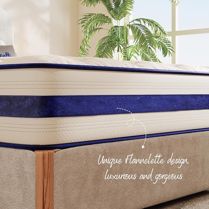 Vesgantti Full Size Mattress, 10 Inch Innerspring Hybrid Mattress in a Box with Memory Foam, Durable Support & Pressure Relief, Medium Firm Feel