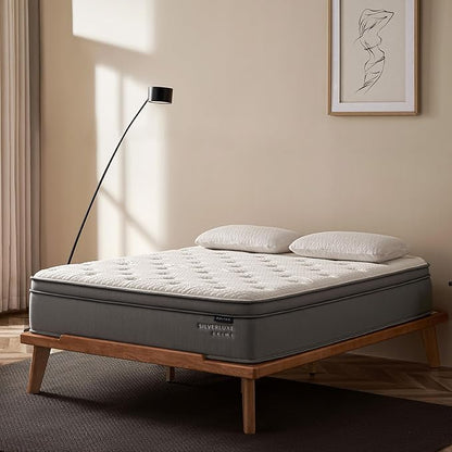 EPITEX Silverluxe Prime Queen Mattress, 12 Inch Gel Memory Foam Queen Size Mattress in a Box, Individual Pocket Spring for Low Motion Transfer, Medium Firm Mattress, Gray
