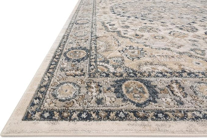 Loloi Teagan Collection TEA-01 Natural/Lt. Grey 2'-8" x 7'-6" Runner Rug, Large, Soft Neutral Rug, High-Traffic for Living Room, Bedroom, Home Office, Dining Area