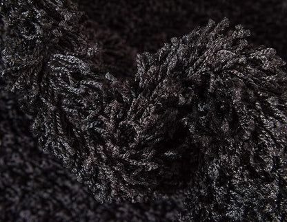 Unique Loom Solid Shag Collection Area Rug (7' 10" x 10' Rectangle, Jet Black)