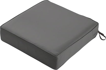 Classic Accessories Montlake FadeSafe Water-Resistant 23 x 23 x 5 Inch Outdoor Seat Cushion, Outdoor Chair Cushion, Light Charcoal Grey, Outdoor Chair Cushions, Patio Chair Cushions, Patio Cushions