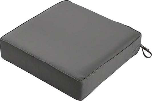 Classic Accessories Montlake FadeSafe Water-Resistant 23 x 23 x 5 Inch Outdoor Seat Cushion, Outdoor Chair Cushion, Light Charcoal Grey, Outdoor Chair Cushions, Patio Chair Cushions, Patio Cushions