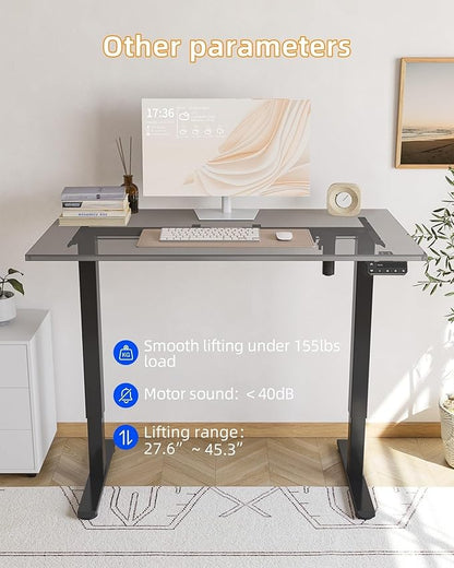 YIHAYO Standing Desk Frame, DIY Workstation, Frame Only, Adjustable Desk with Memory Smart Pannel, Computer Table for Home Office (Black)