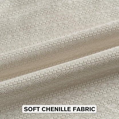 FUTEI Cream Chenille Throw Pillow Covers 20x20 Inch Set of 2,Soft Striped & Diamond Textured Cushion Cases,Modern Home Decor for Couch Living Room