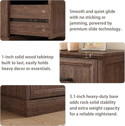 Farmhouse 7 Drawer Dresser for Bedroom, 55 Inch Wide Modern Brown Dresser TV Stand with Large Drawers & Bar Handles, Rustic Wood Chest of Drawers for Bedroom