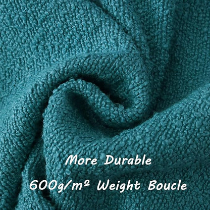 FUTEI Pack of 2 Teal Blue Decorative Throw Pillow Covers 22x22 Inch Soft Cozy Solid Boucle Textured Cushion Case,Modern Home Decor for Couch Bed Living Room