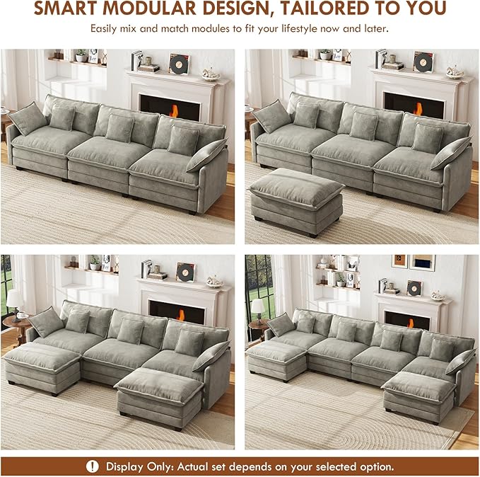WorthFurni 77 Inch Cloud Sofa Loveseat, Comfy Sectional Couch, 2-Seater Chenille Deep Seat Sofa with Throw Pillows for Living Room Bedroom Apartment （Grey）