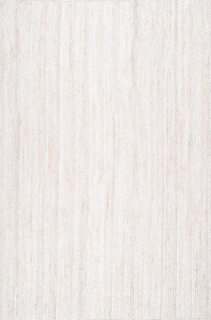 nuLOOM 4 Square Rigo Jute Hand Woven Area Rug, Off White, Solid Farmhouse Design, Natural Fiber, For Bedroom, Living Room, Dining Room, Hallway, Office, Kitchen, Entryway