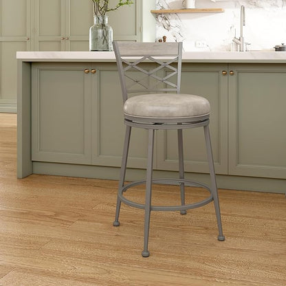 Hillsdale Hutchinson Swivel Counter Height Stool, Pewter