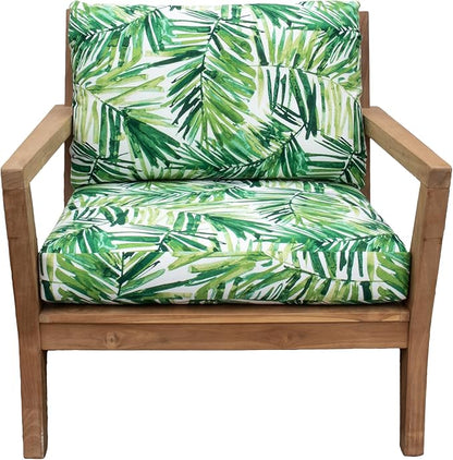 Tommy Bahama Deep Seating Lounge Cushion, 24" X 26" X 4", Coastal Palm Green Leaf