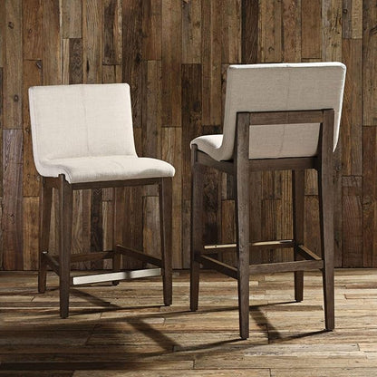 Uttermost Klemens 26" Neutral Linen Fabric Counter Stool