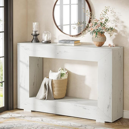 Tribesigns Farmhouse Console Table, 47 Inches Entryway Console Table with Storage, Industrial Hallway Accent Table for Living Room, Entrance
