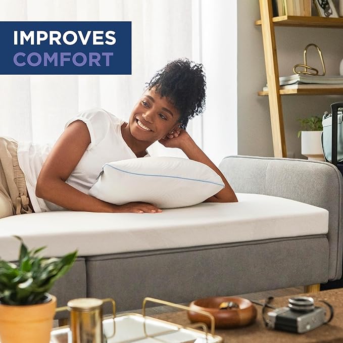 TEMPUR-Adapt 3" Memory Foam Mattress Topper, Twin, White
