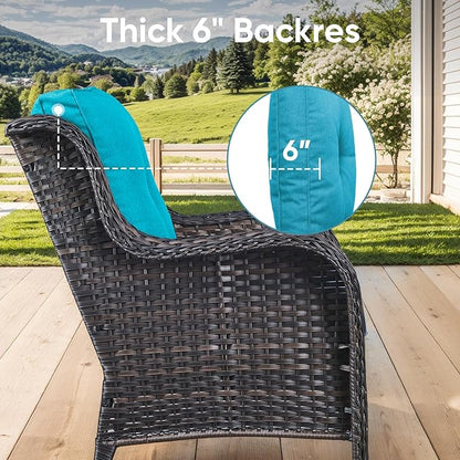 9-Piece Outdoor Patio Cushion Set - Fade & Water Resistant with Removable Olefin Cover, 22x24x4 Inch Memory Foam Cushions for Wicker Sectional Sofa – Teal/Buckle