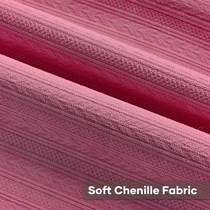 FUTEI Hot Pink Decorative Throw Pillow Covers 16x16 Inch Set of 2,Soft Cozy Wheat Ear Striped Patterns Cushion Cases,Modern Home Decor for Couch Bed Living Room