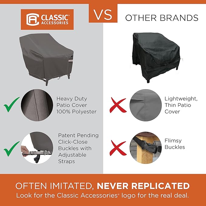 Classic Accessories Ravenna Water-Resistant 76 Inch Deep Seated Patio Loveseat Cover, Patio Furniture Covers
