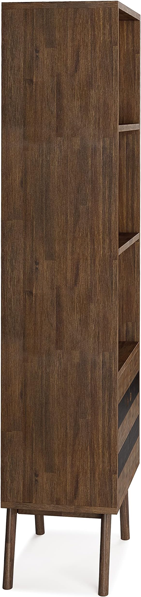 SIMPLIHOME Clarkson Bookcase - 70 inch Tall Solid Acacia Wood Storage Bookshelf in Rustic Natural Aged Brown, Contemporary Storage for Living Room, Study or Office with Open Shelves and Lower Cabinet