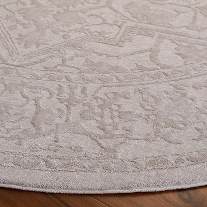 SAFAVIEH Area Rug 10' Round - Reflection Collection - Large - Cream & Ivory, Non-Shedding & Easy Cleaning, Ideal for Living Room, Bedroom (RFT665D)