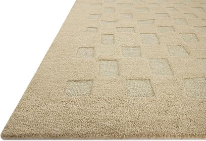 Loloi Leanne Ford Craven Collection CVN-04 Oatmeal/Dove 5'-0" x 7'-6" Area Rug Checkered, Patterned, Neutral, Living Room, Bedroom, Dining Room