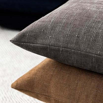 Foindtower Pack of 2 Soft Textured Throw Decorative Pillow Covers Square Accent Solid Cushion Cover Cozy Farmhouse Pillow Case with Zipper for Couch Sofa Bedroom Living Room 24x24 Inch, Charcoal