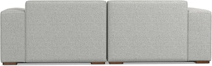 SIMPLIHOME Rex Modular Sofa and Ottoman Set in 100% Recycled Polyester Tightly Woven Performance Fabric, Pale Grey, 88-inch-Wide 2-Seater Couch and Matching 34-inch-Wide Table Ottoman for Living Room