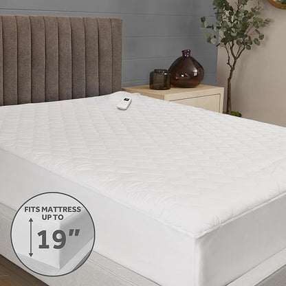 Sunbeam Restful Quilted Water Resistant Heated Mattress Pad - Twin